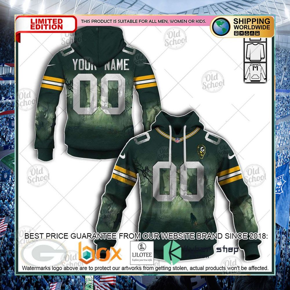 personalized nfl green bay packers halloween horror hoodie shirt 1 323