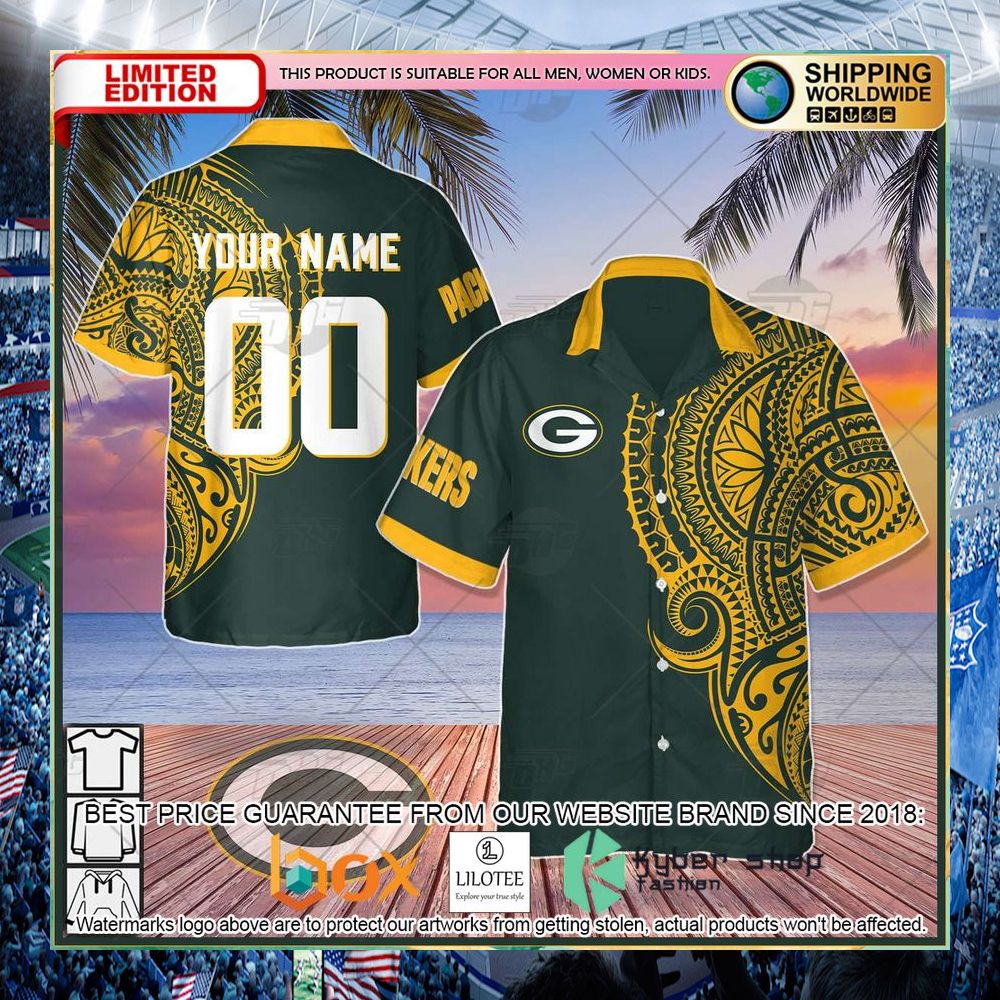personalized nfl green bay packers tattoo hawaiian shirt 1 883