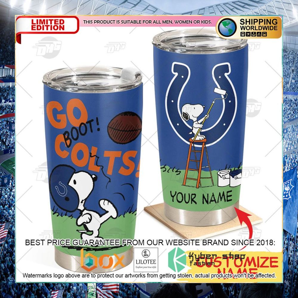 personalized nfl indianapolis colts snoopy tumbler 1 937