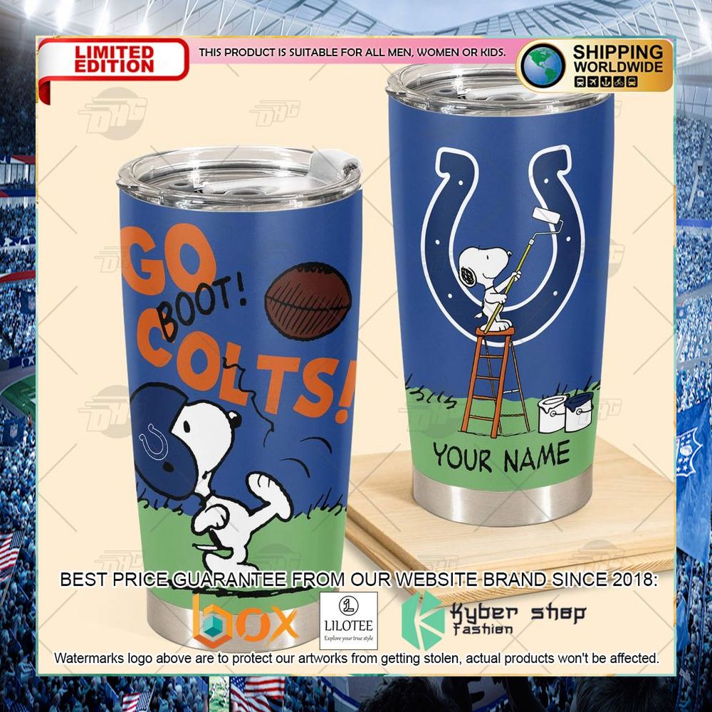 personalized nfl indianapolis colts snoopy tumbler 2 898