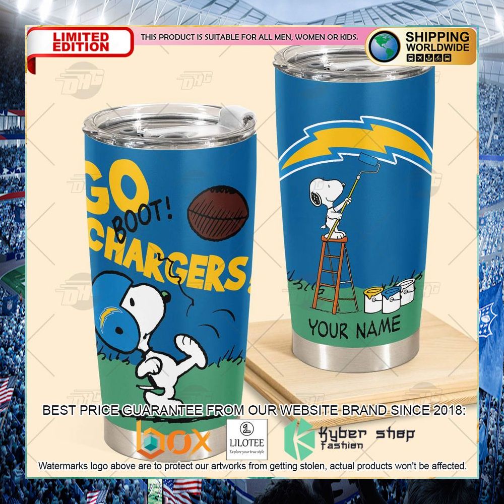 personalized nfl los angeles chargers snoopy tumbler 2 816