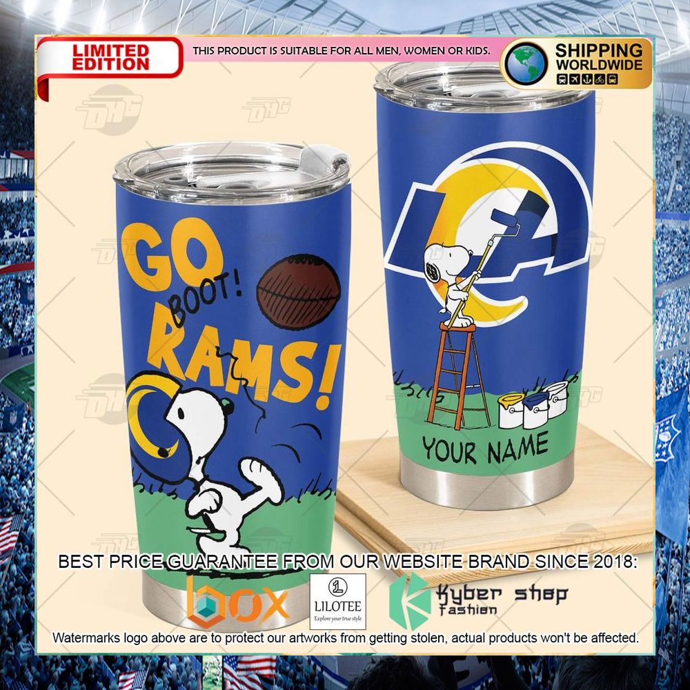 personalized nfl los angeles rams snoopy tumbler 2 45