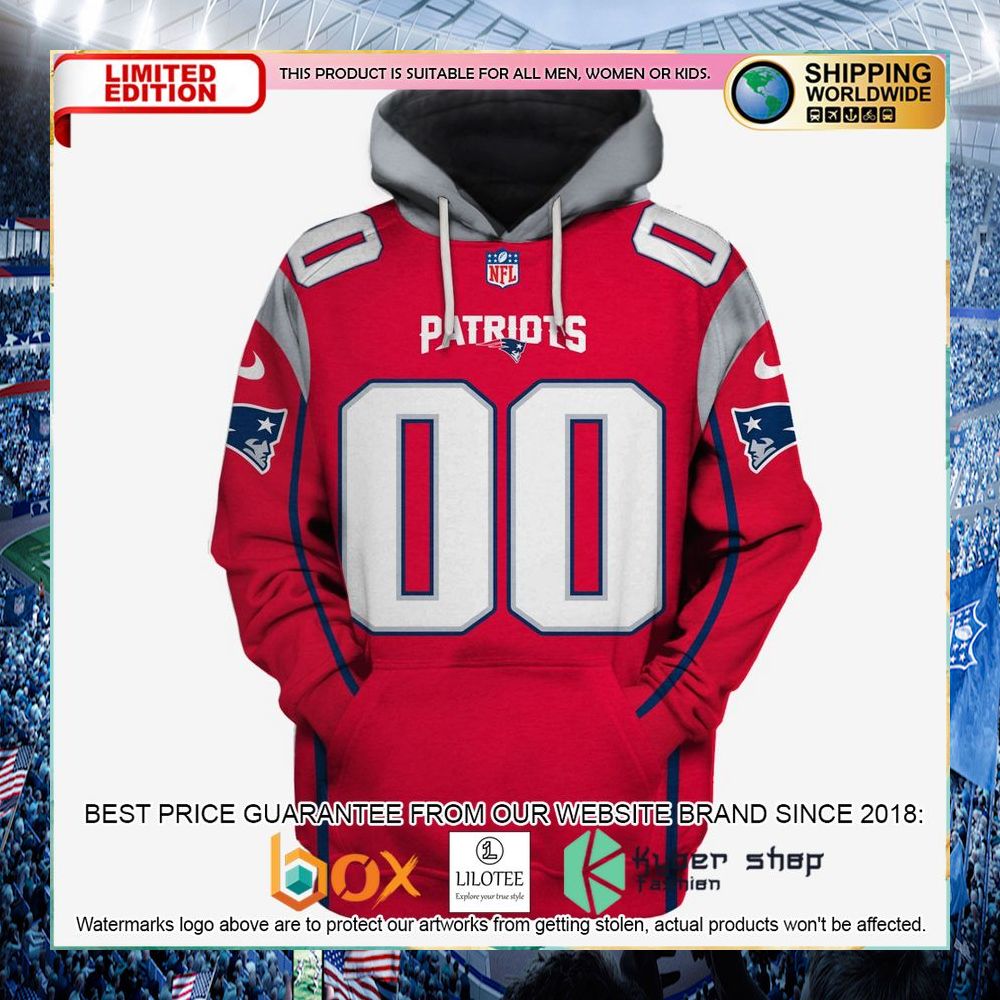 personalized nfl new england patriots red hoodie shirt 1 573