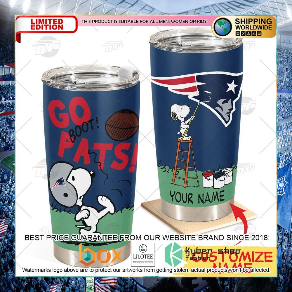 personalized nfl new england patriots snoopy tumbler 1 71