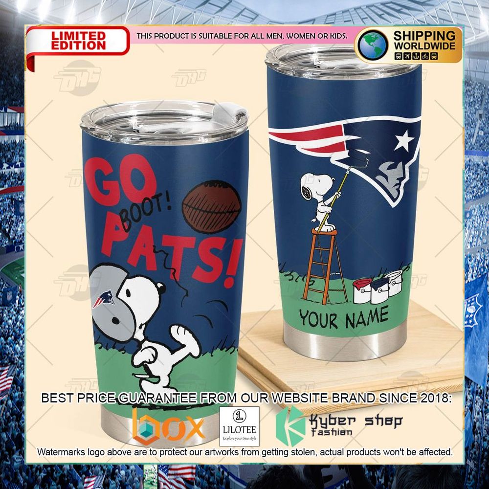 personalized nfl new england patriots snoopy tumbler 2 56