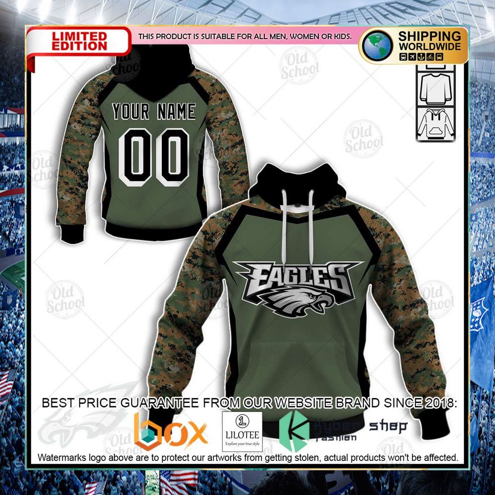 personalized nfl philadelphia eagles veterans day camo hoodie shirt 1 601