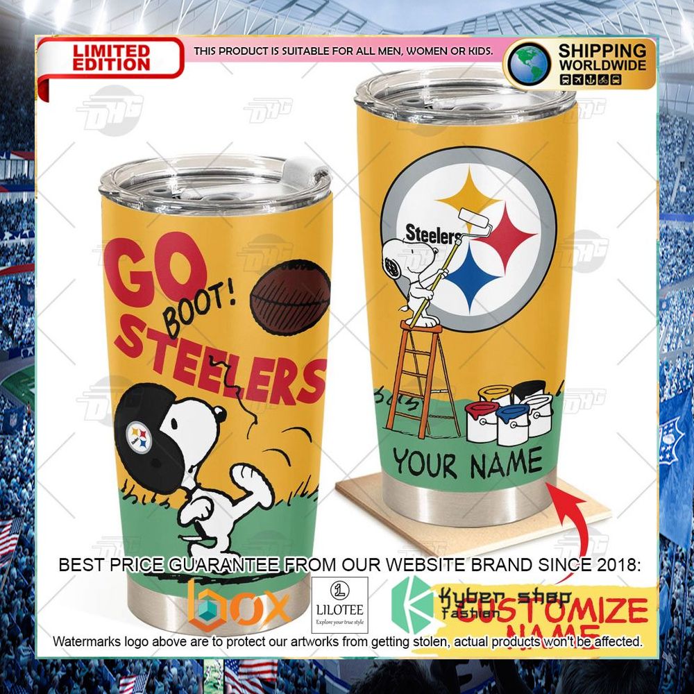 personalized nfl pittsburgh steelers snoopy tumbler 1 71