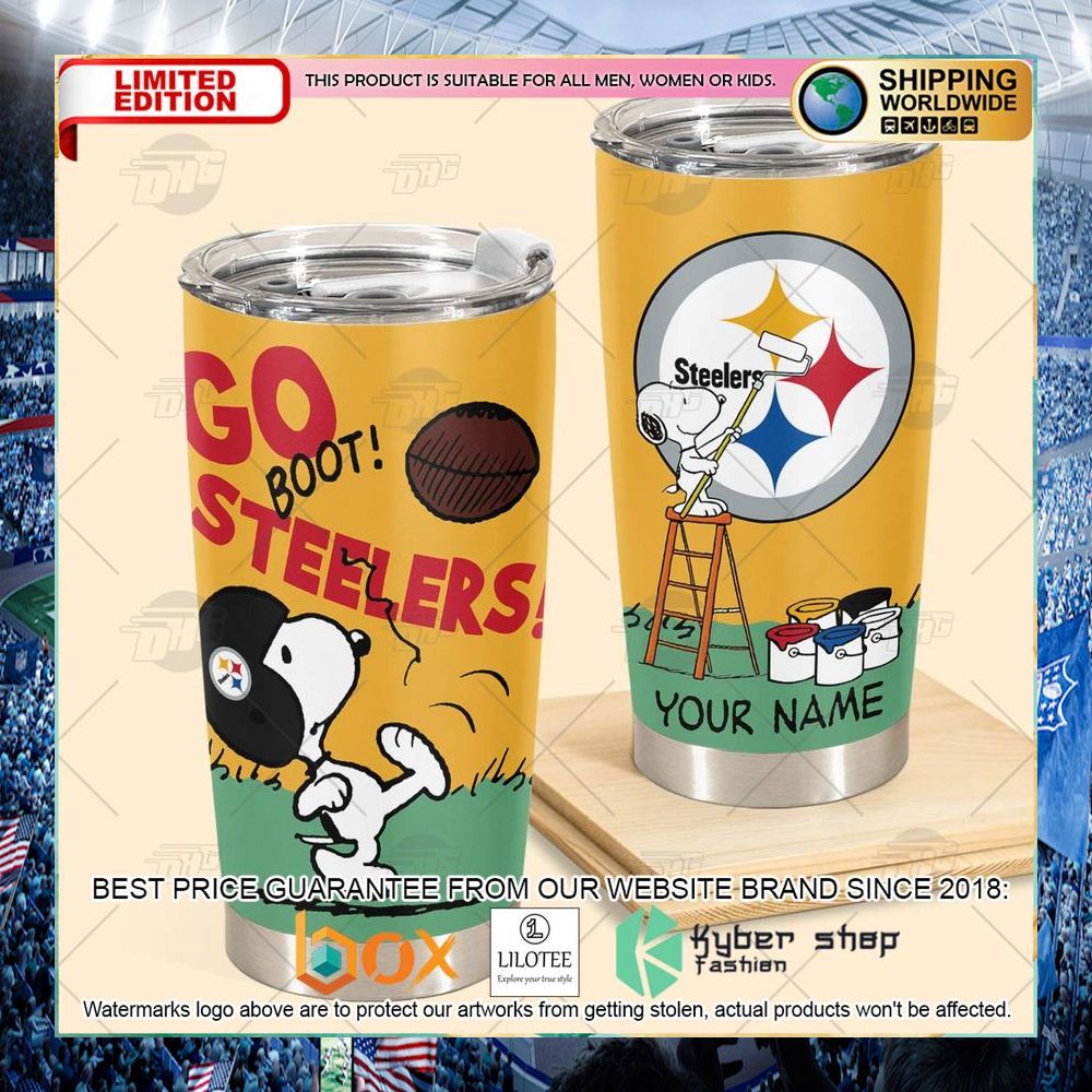 personalized nfl pittsburgh steelers snoopy tumbler 2 943