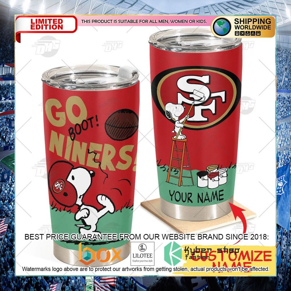 personalized nfl san francisco 49ers snoopy tumbler 1 546