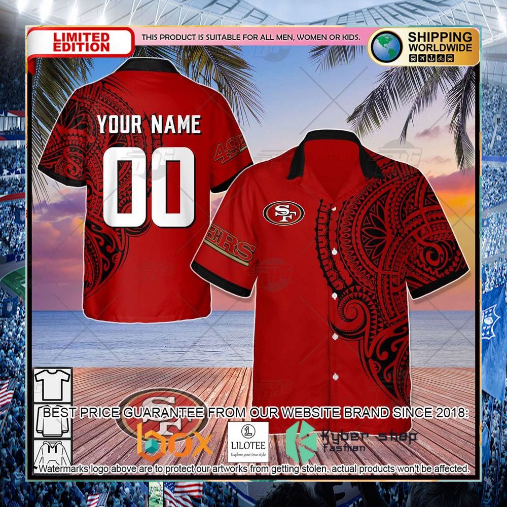 personalized nfl san francisco 49ers tattoo hawaiian shirt 1 46