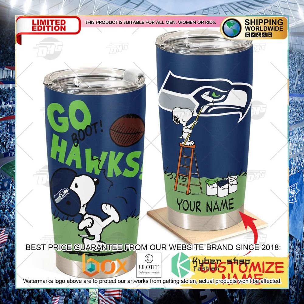 personalized nfl seattle seahawks snoopy tumbler 1 840