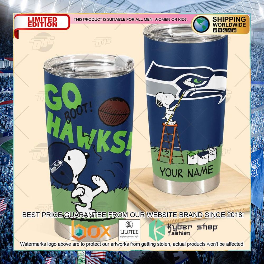personalized nfl seattle seahawks snoopy tumbler 2 317