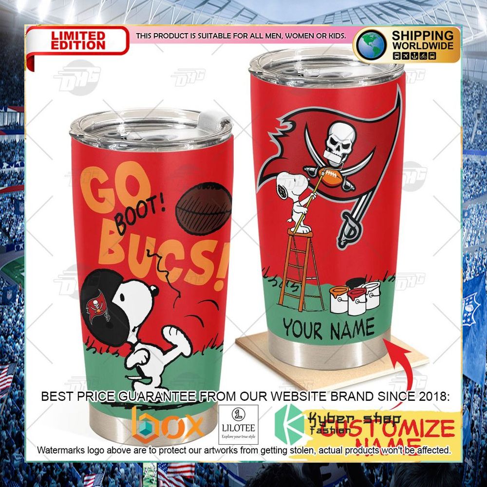 personalized nfl tampa bay buccaneers snoopy tumbler 1 534