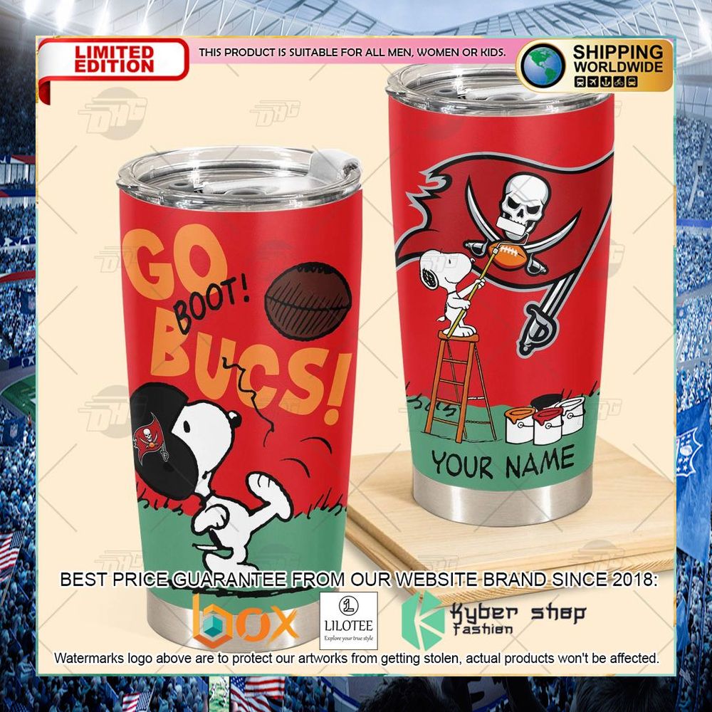 personalized nfl tampa bay buccaneers snoopy tumbler 2 688