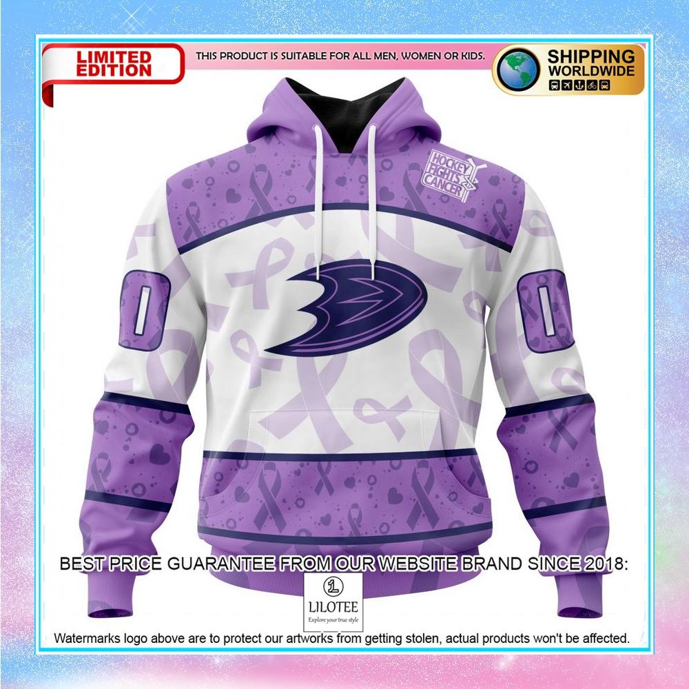 personalized nhl anaheim ducks lavender fight cancer shirt hoodie 1 921