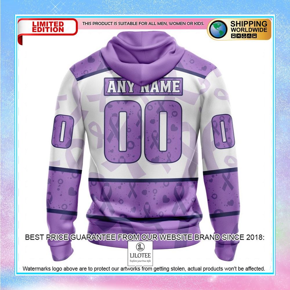 personalized nhl anaheim ducks lavender fight cancer shirt hoodie 3 13