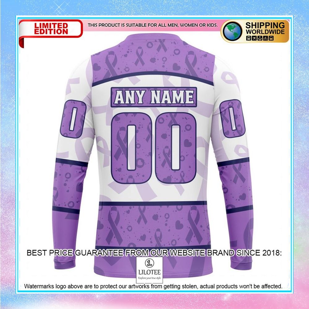 personalized nhl anaheim ducks lavender fight cancer shirt hoodie 7 629