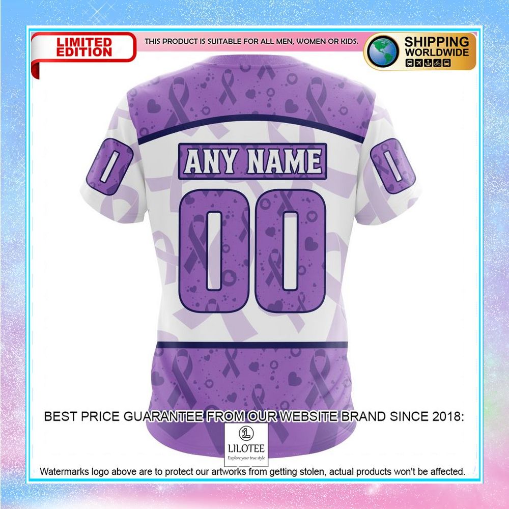 personalized nhl anaheim ducks lavender fight cancer shirt hoodie 9 375
