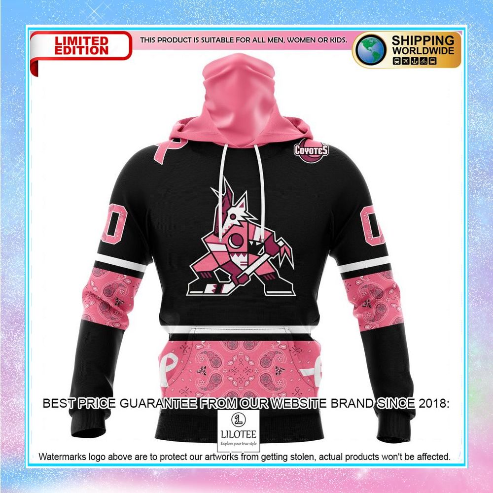 personalized nhl arizona coyotes design in classic style with paisley we wear pink breast cancer shirt hoodie 4 209