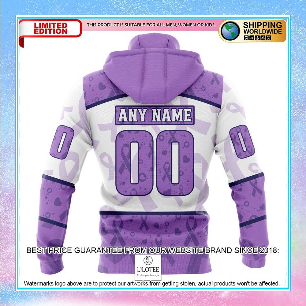 personalized nhl arizona coyotes lavender fight cancer shirt hoodie 5 672