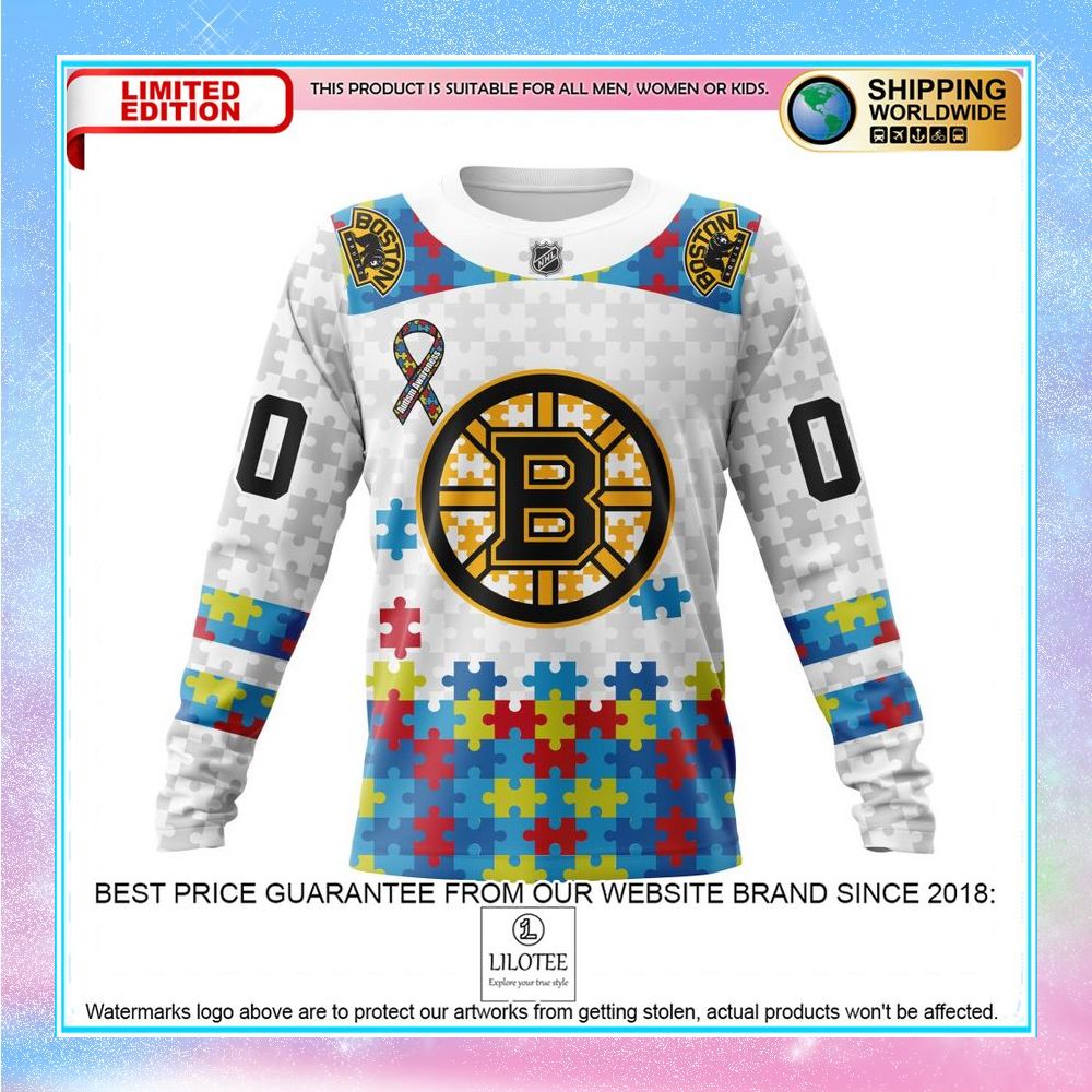 personalized nhl boston bruins autism awareness shirt hoodie 6 787