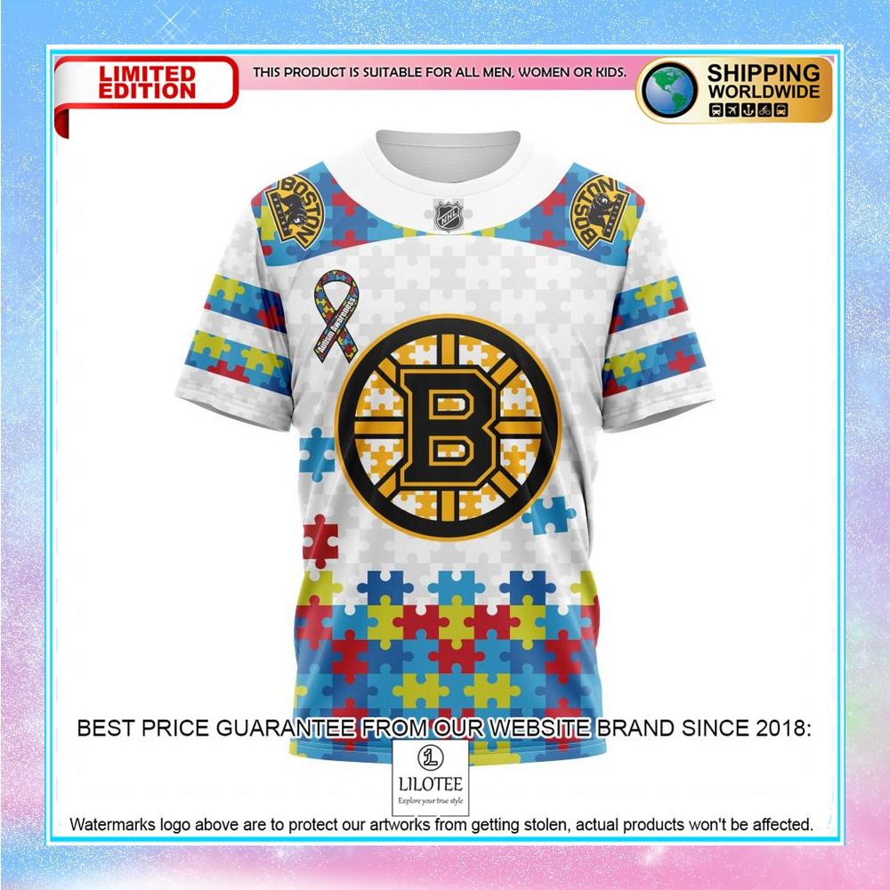 personalized nhl boston bruins autism awareness shirt hoodie 8 799