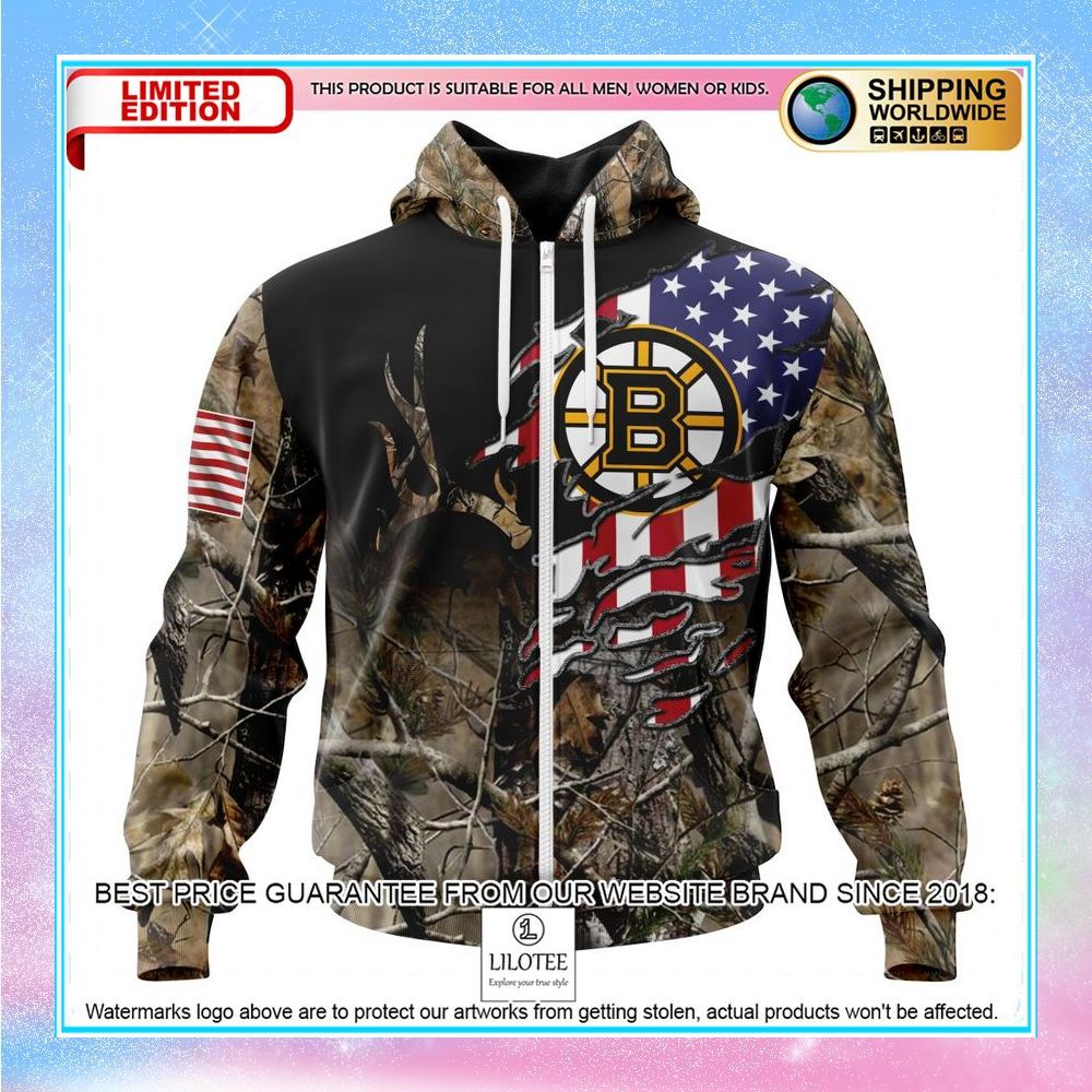 personalized nhl boston bruins camo realtree hunting shirt hoodie 2 137