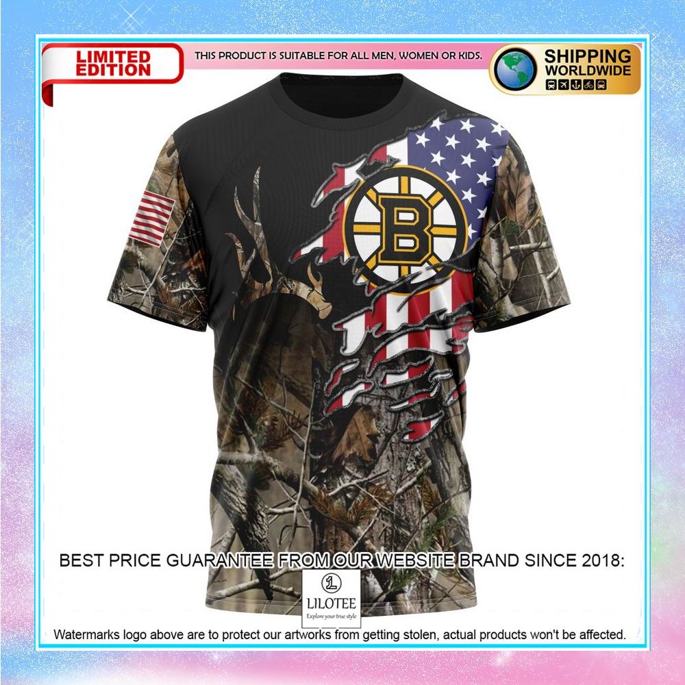 personalized nhl boston bruins camo realtree hunting shirt hoodie 8 726