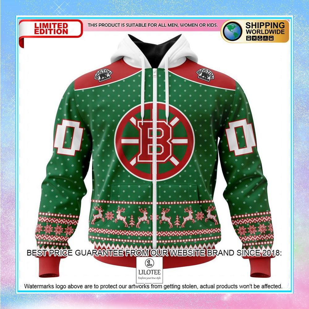 personalized nhl boston bruins christmas apparel shirt hoodie 2 77