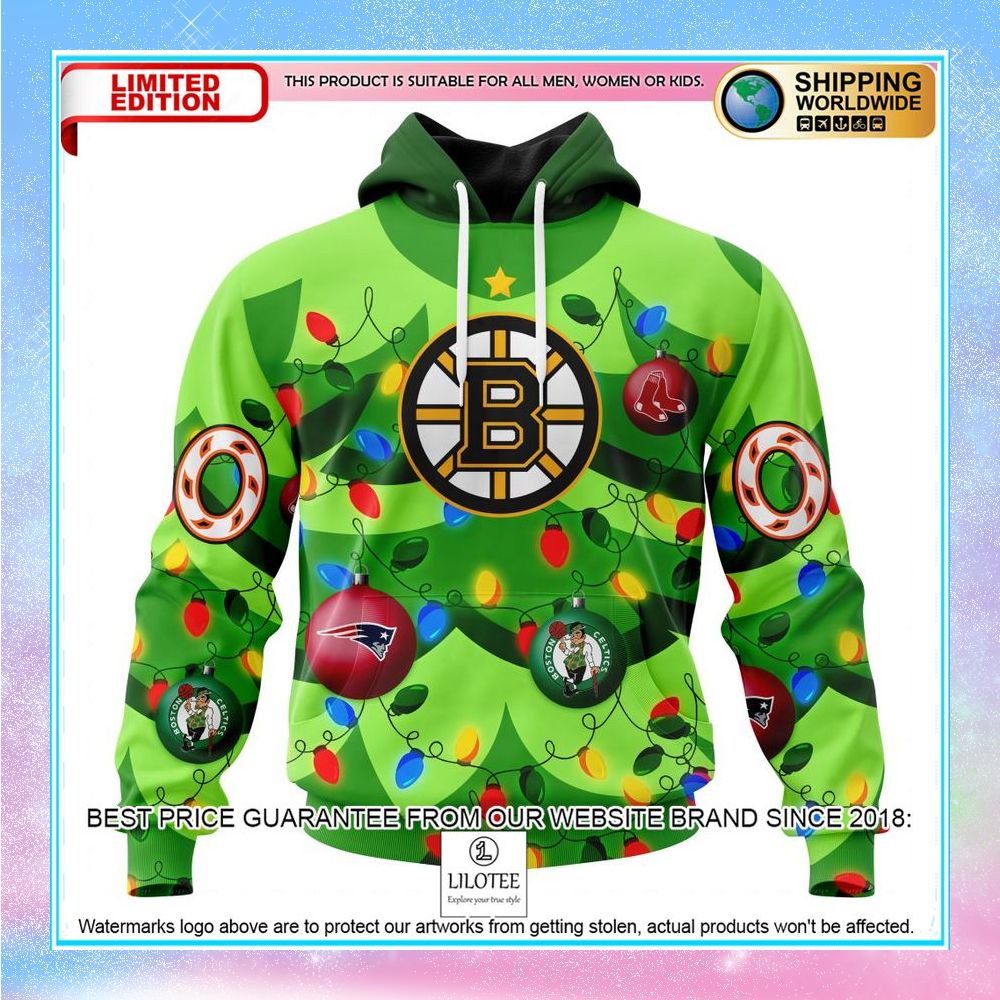 personalized nhl boston bruins christmass tree color and citys sport teams shirt hoodie 1 402