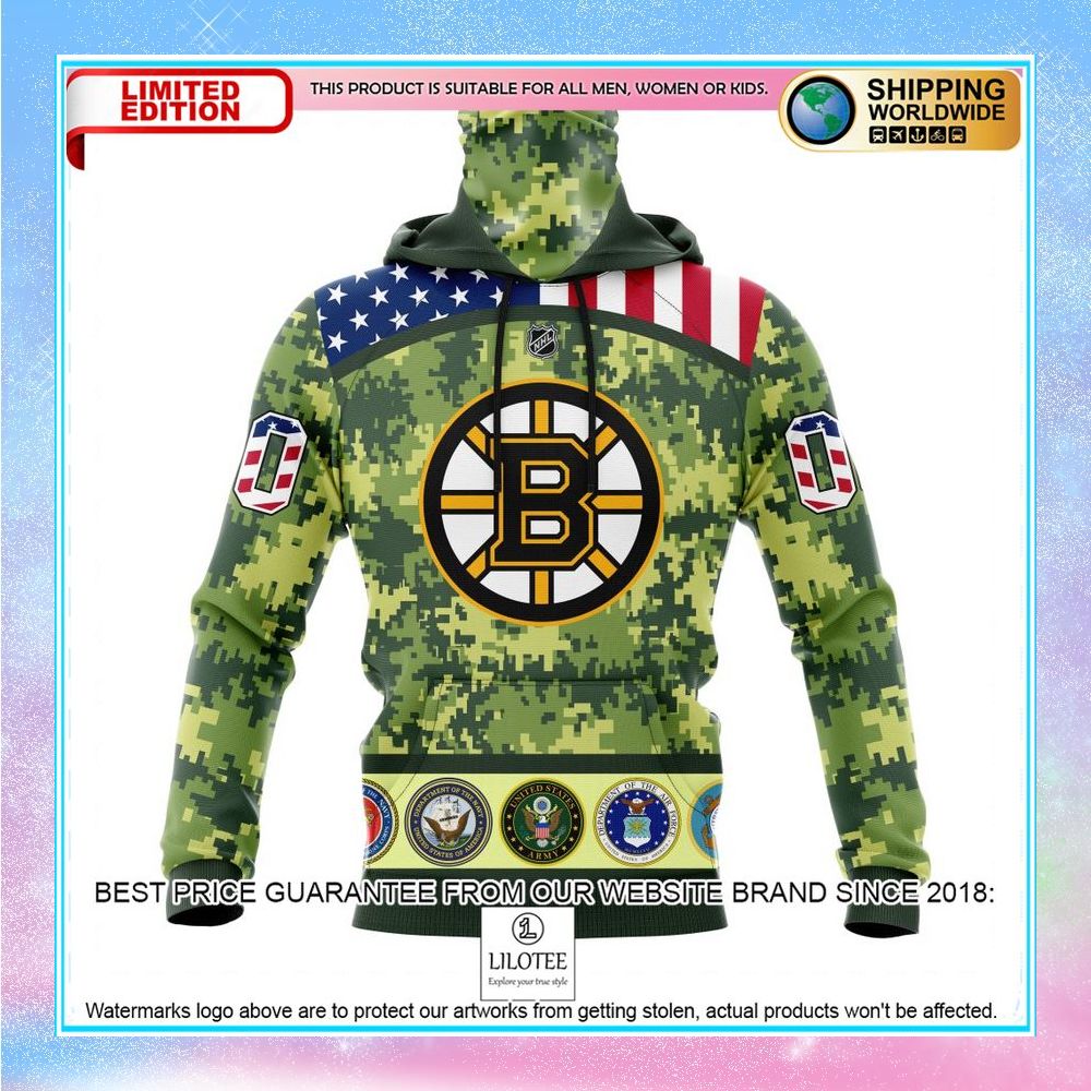 personalized nhl boston bruins honor military with camo shirt hoodie 4 180