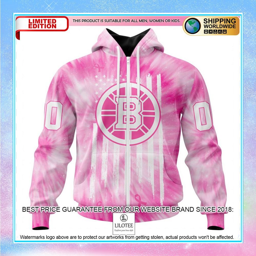 personalized nhl boston bruins pink tie dye shirt hoodie 2 603