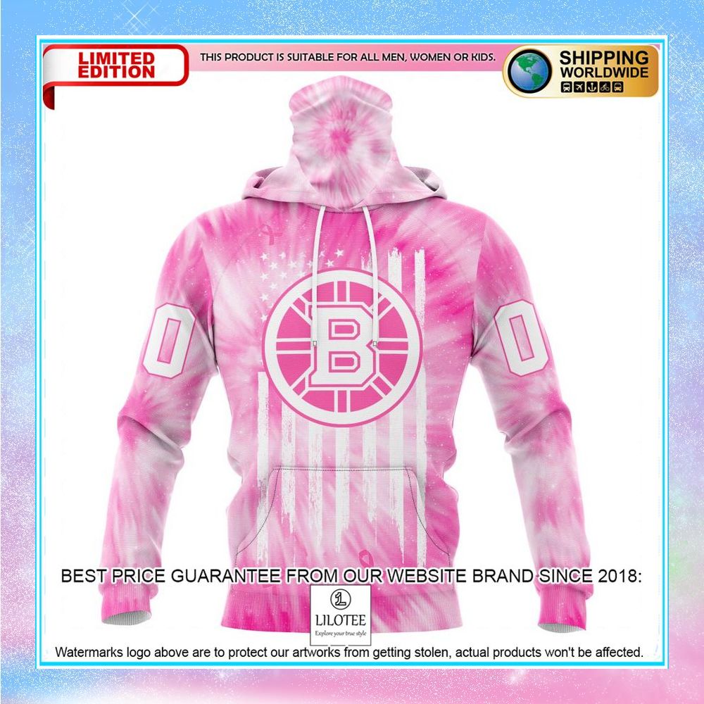 personalized nhl boston bruins pink tie dye shirt hoodie 4 898