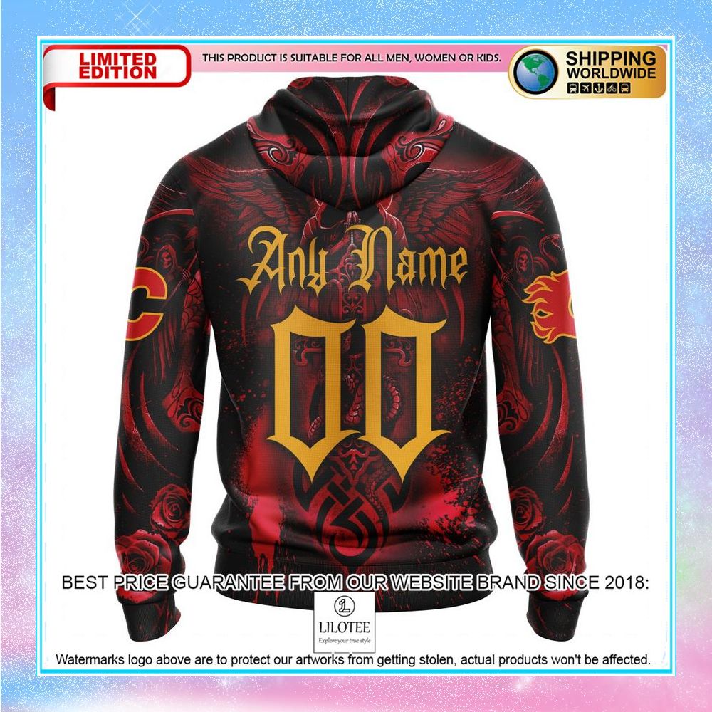 personalized nhl calgary flames skull art shirt hoodie 3 107