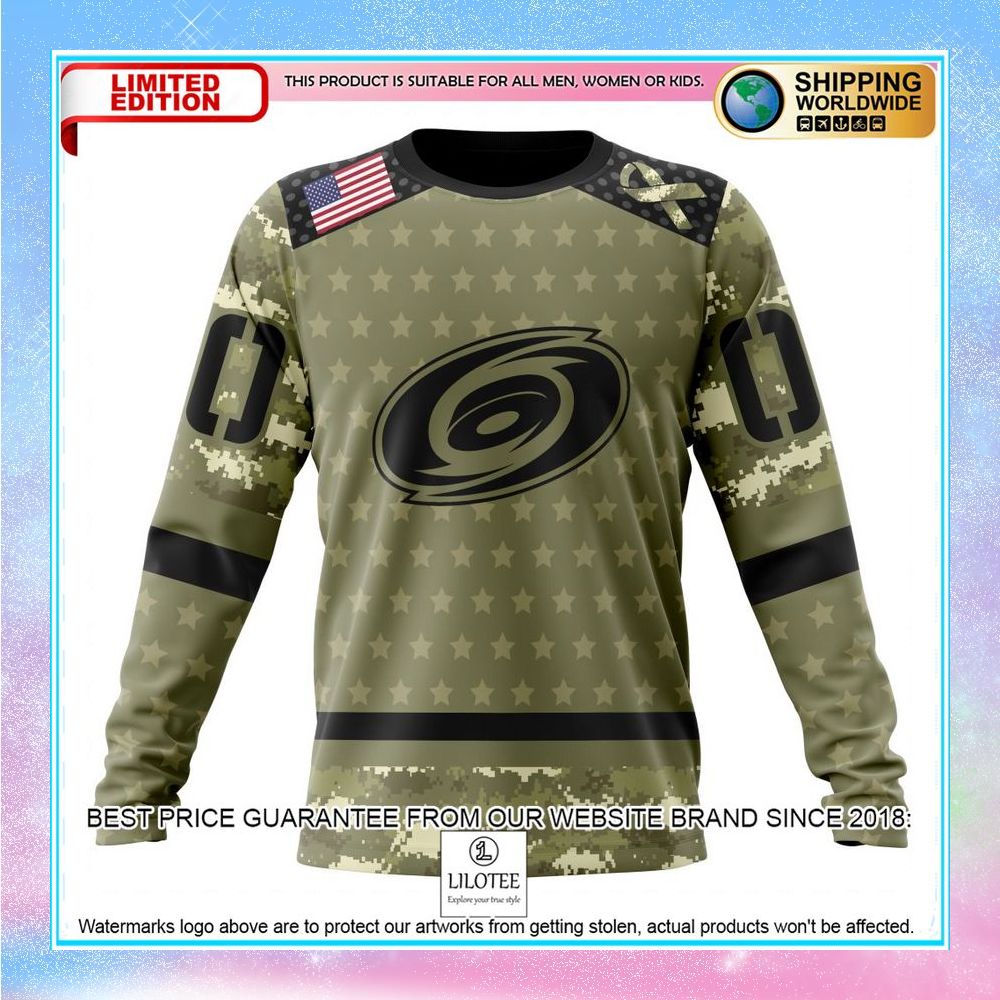 personalized nhl carolina hurricanes camo military appreciation shirt hoodie 6 212