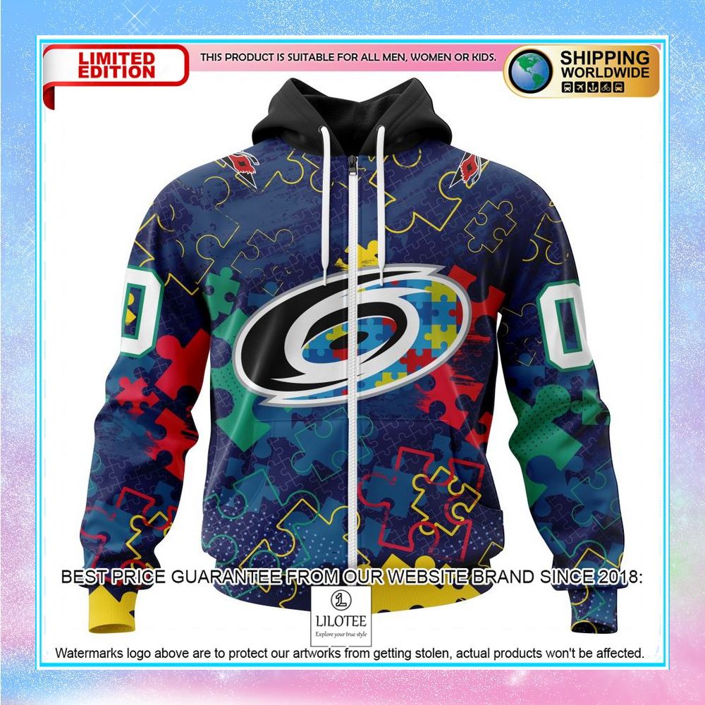 personalized nhl carolina hurricanes fearless aganst autism shirt hoodie 2 609