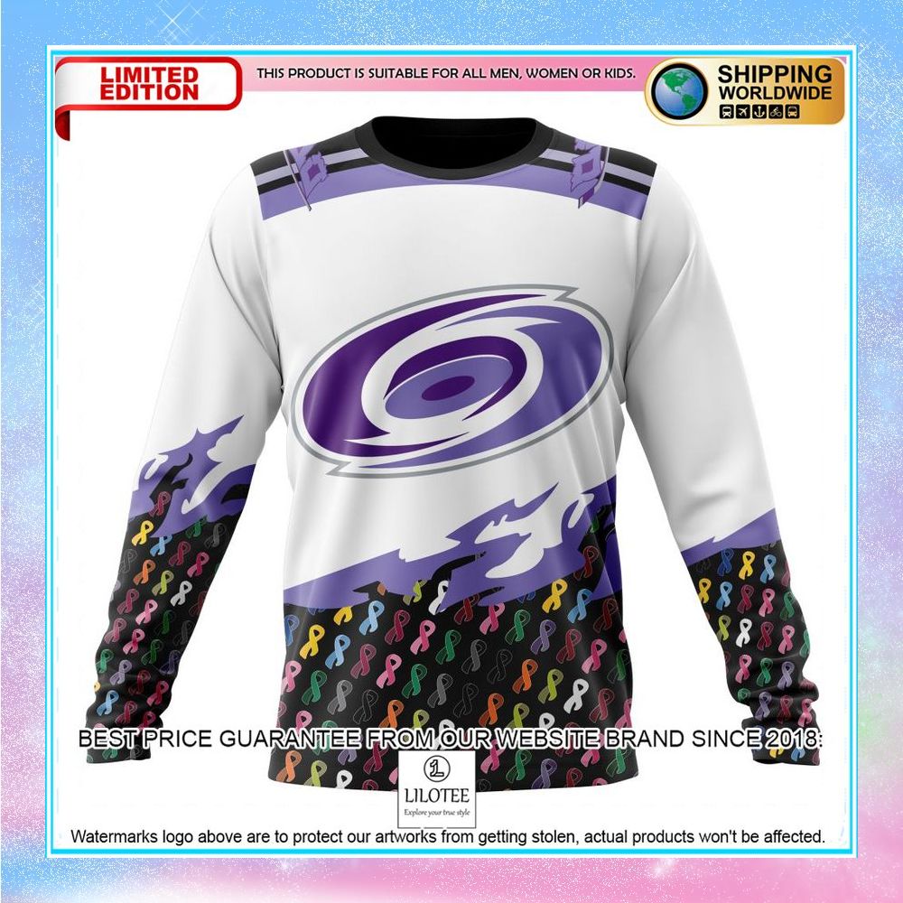 personalized nhl carolina hurricanes in october we stand together we can beat cancer shirt hoodie 6 516