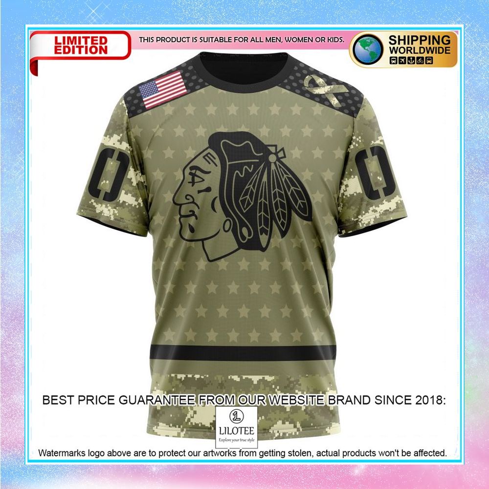 personalized nhl chicago blackhawks camo military appreciation shirt hoodie 8 148