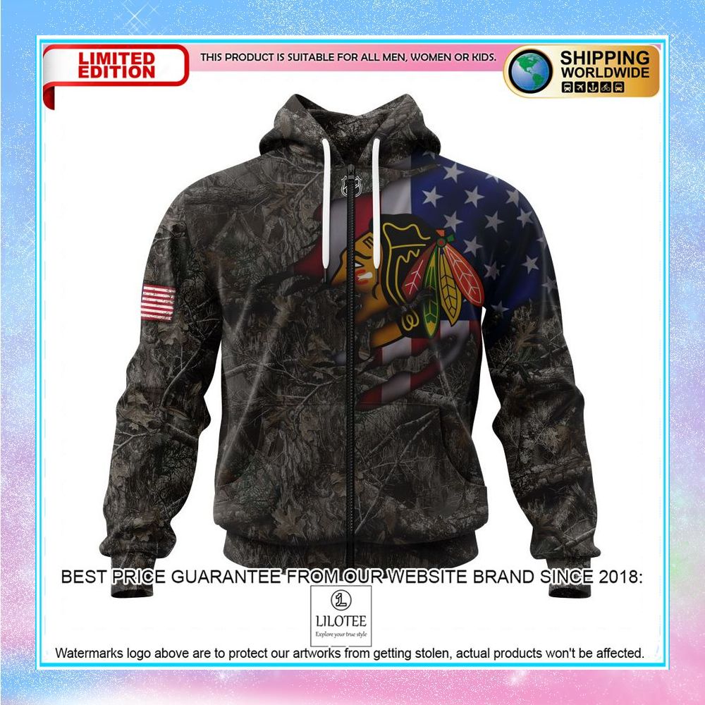 personalized nhl chicago blackhawks hunting camo realtree shirt hoodie 2 533