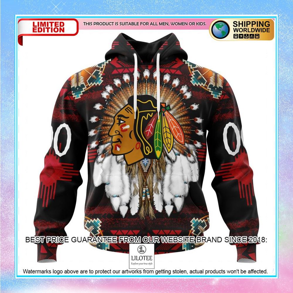personalized nhl chicago blackhawks native costume design shirt hoodie 1 642