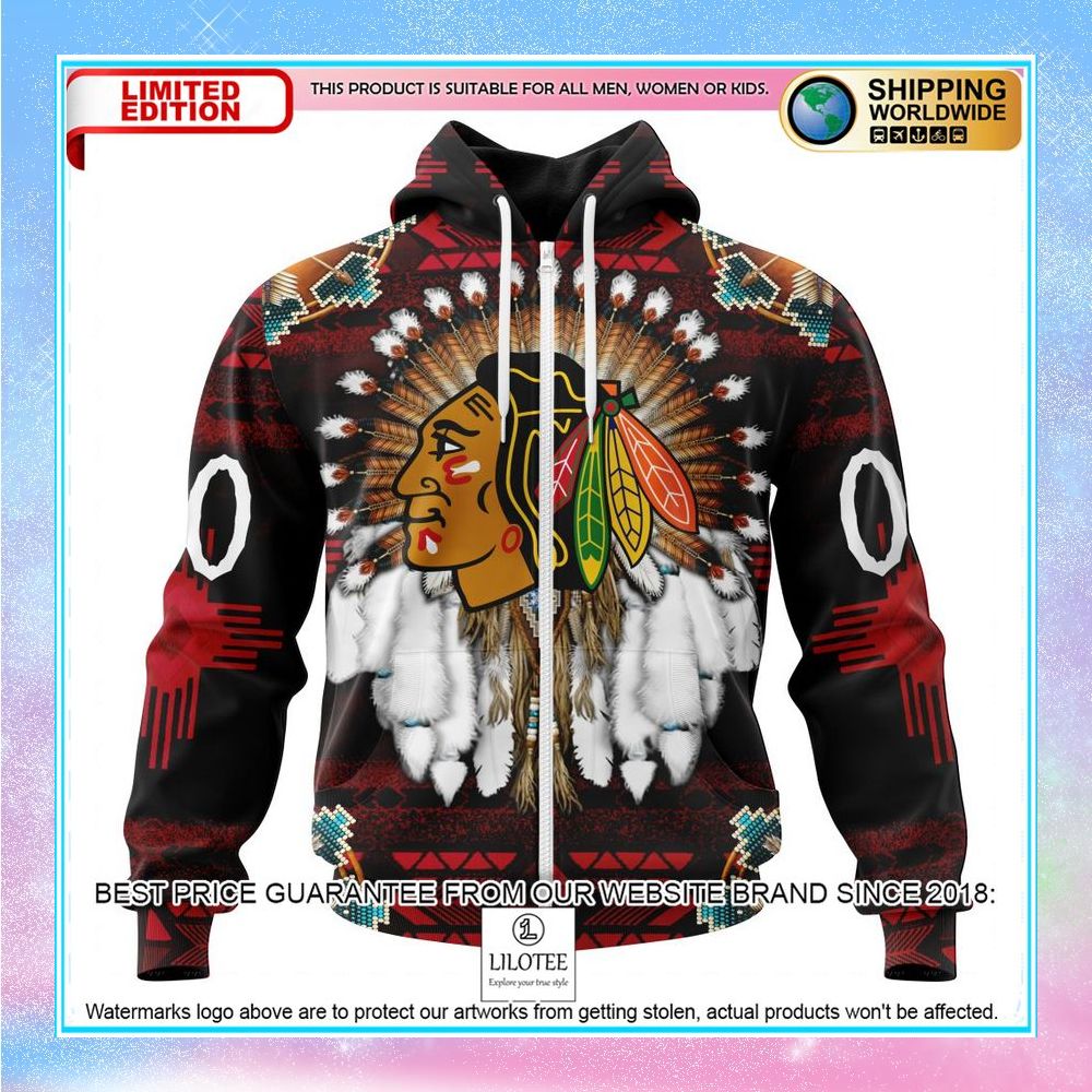 personalized nhl chicago blackhawks native costume design shirt hoodie 2 924