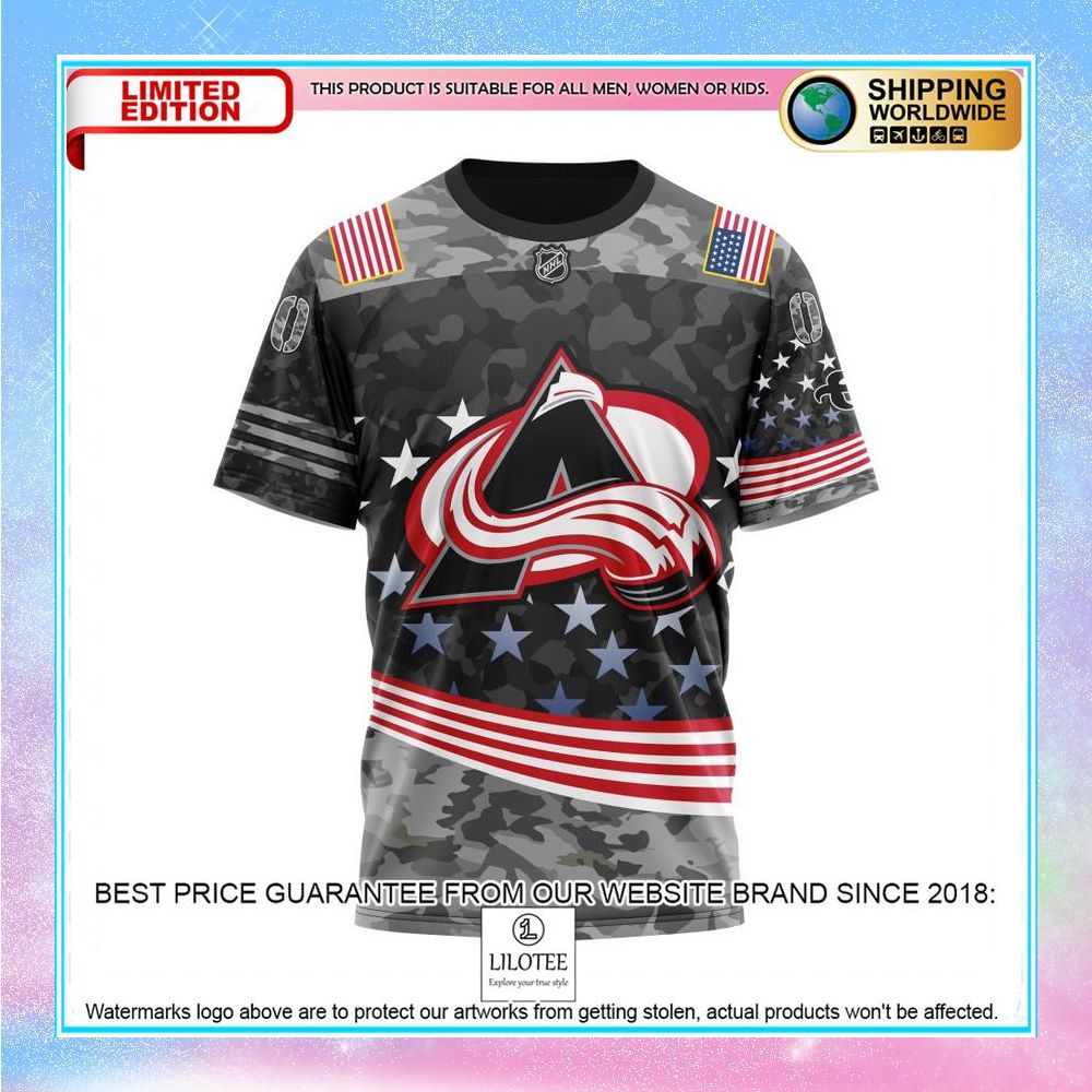 personalized nhl colorado avalanche color and our beloved american flag shirt hoodie 8 105