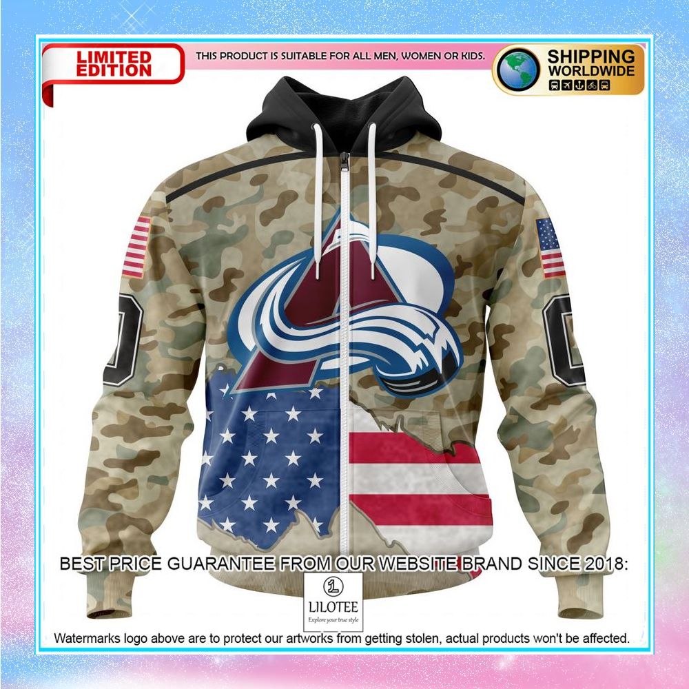 personalized nhl colorado avalanche for united state with camo shirt hoodie 2 732