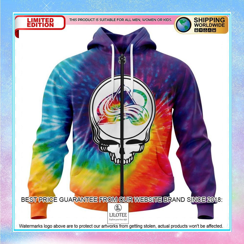 personalized nhl colorado avalanche grateful dead tie dye shirt hoodie 2 835