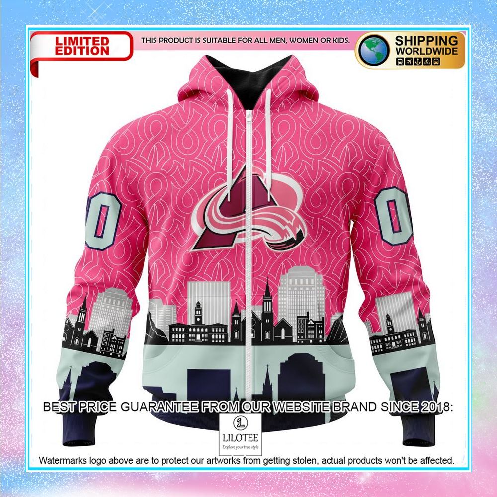 personalized nhl colorado avalanche hockey fights against cancer shirt hoodie 2 310