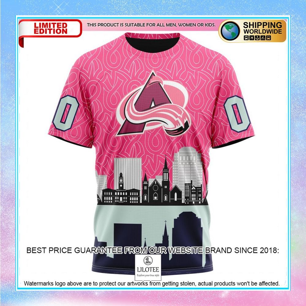 personalized nhl colorado avalanche hockey fights against cancer shirt hoodie 8 124