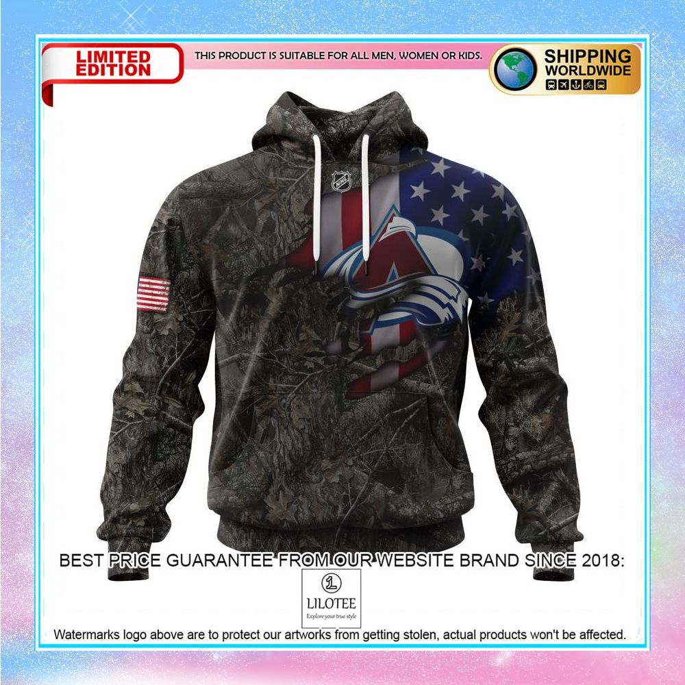 personalized nhl colorado avalanche hunting camo realtree shirt hoodie 1 772