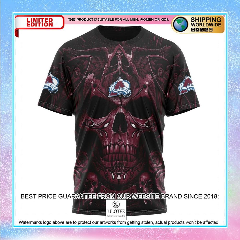personalized nhl colorado avalanche skull art shirt hoodie 8 961