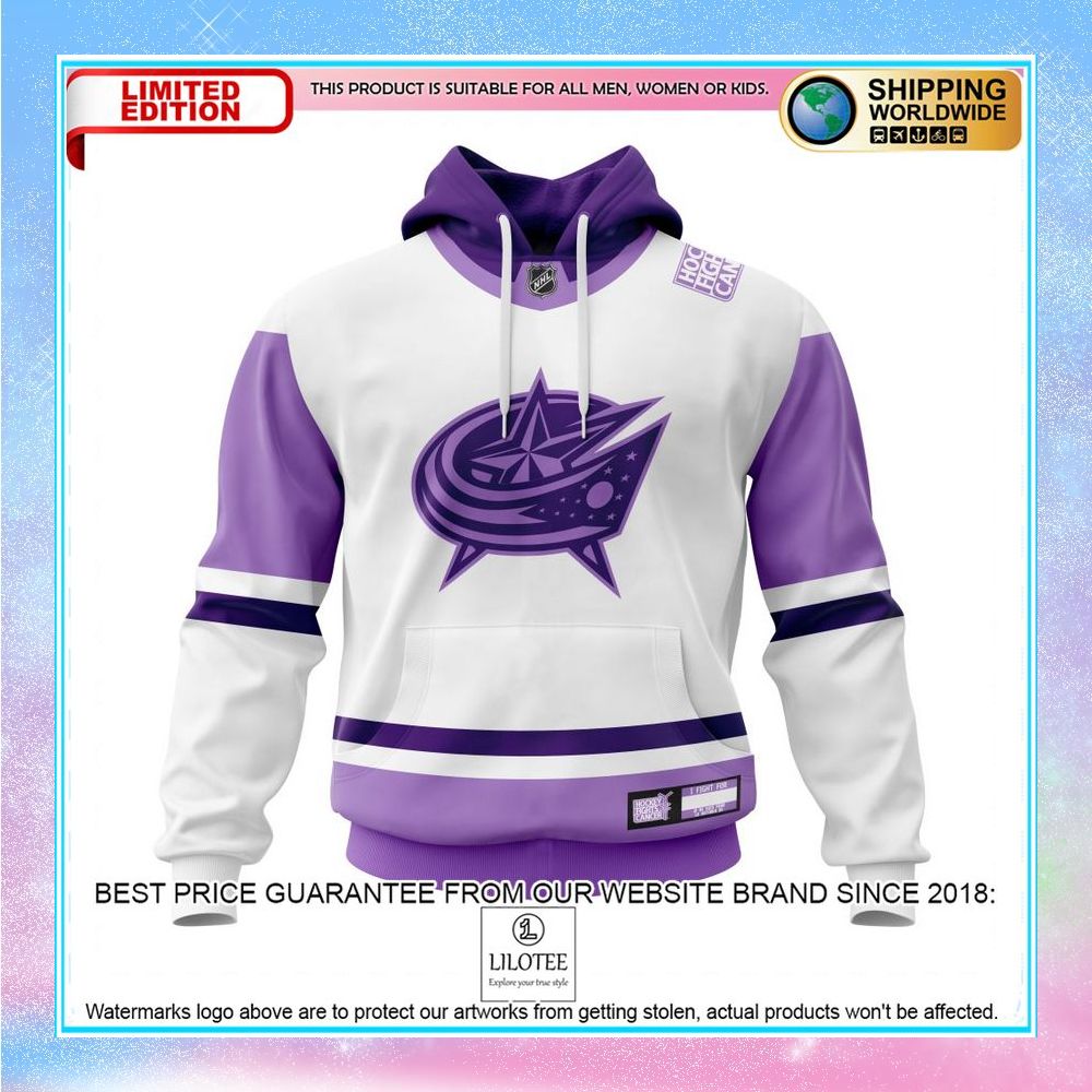 personalized nhl columbus blue jackets 2021 fights cancer shirt hoodie 1 362