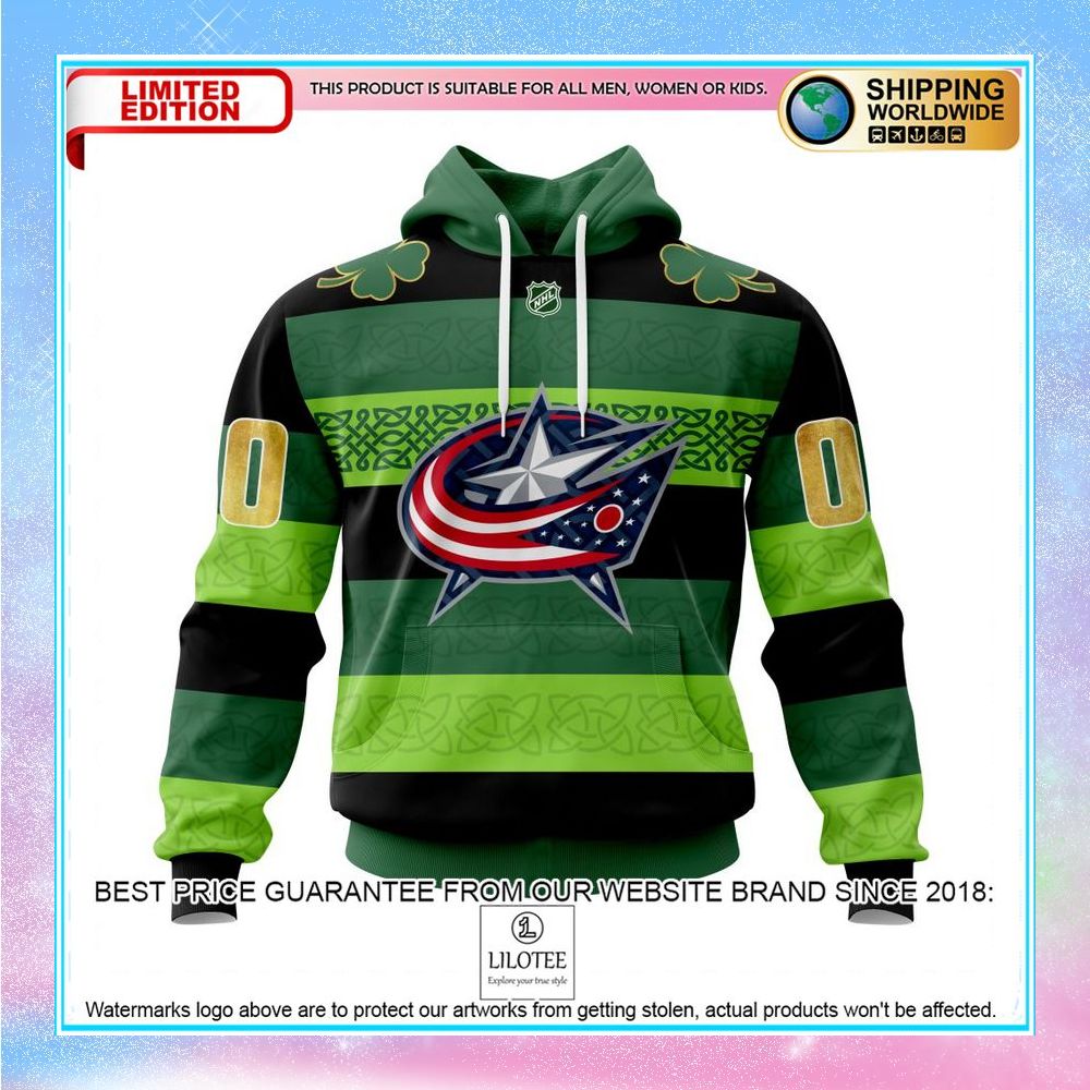 personalized nhl columbus blue jackets st patrick days concepts shirt hoodie 1 709